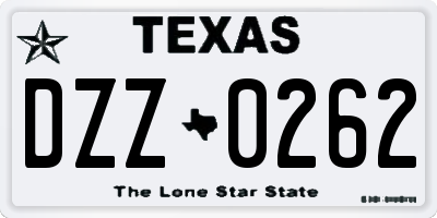 TX license plate DZZ0262