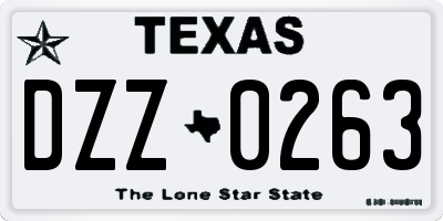 TX license plate DZZ0263