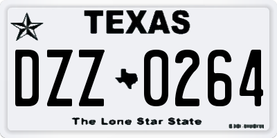 TX license plate DZZ0264