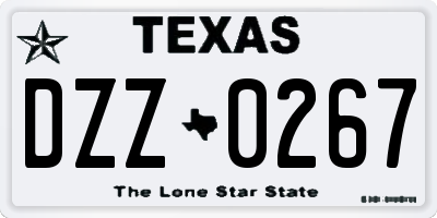 TX license plate DZZ0267