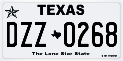 TX license plate DZZ0268