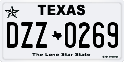 TX license plate DZZ0269