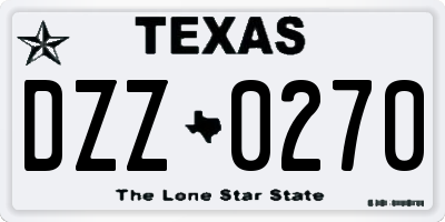 TX license plate DZZ0270