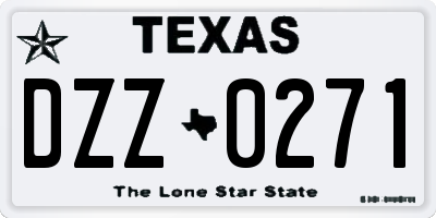 TX license plate DZZ0271