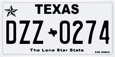 TX license plate DZZ0274