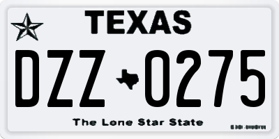 TX license plate DZZ0275