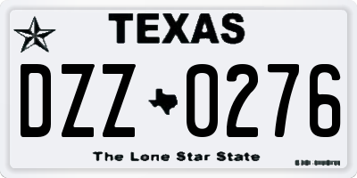 TX license plate DZZ0276