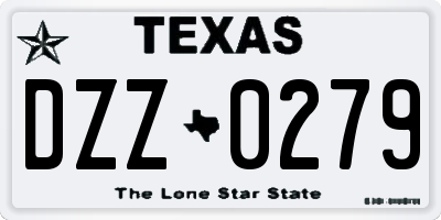 TX license plate DZZ0279