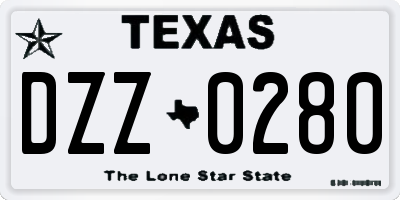 TX license plate DZZ0280