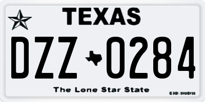 TX license plate DZZ0284