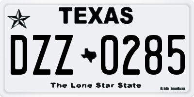 TX license plate DZZ0285