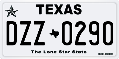 TX license plate DZZ0290