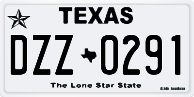 TX license plate DZZ0291