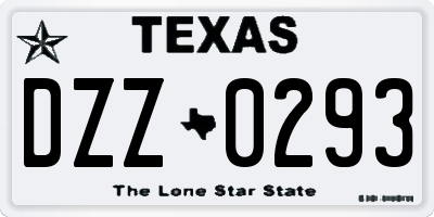 TX license plate DZZ0293