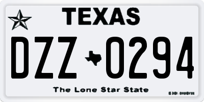 TX license plate DZZ0294