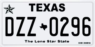 TX license plate DZZ0296