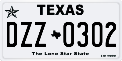 TX license plate DZZ0302