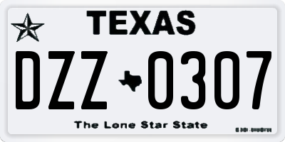 TX license plate DZZ0307