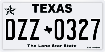 TX license plate DZZ0327