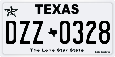 TX license plate DZZ0328