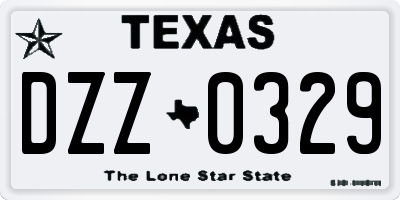 TX license plate DZZ0329