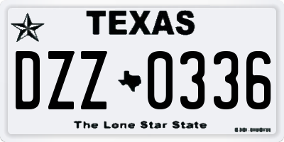 TX license plate DZZ0336