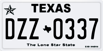 TX license plate DZZ0337