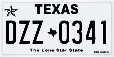 TX license plate DZZ0341