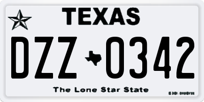 TX license plate DZZ0342