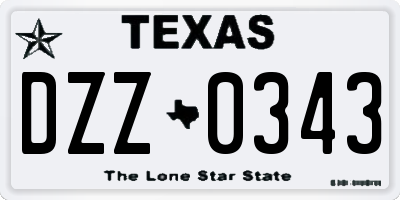 TX license plate DZZ0343