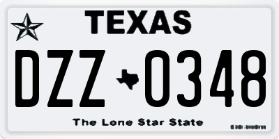 TX license plate DZZ0348