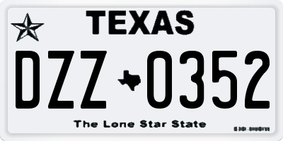 TX license plate DZZ0352