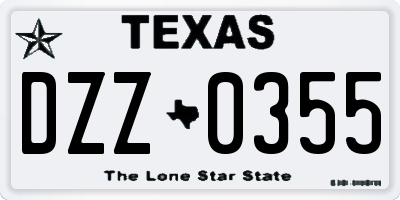 TX license plate DZZ0355