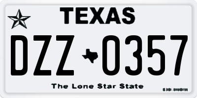 TX license plate DZZ0357