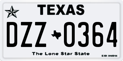 TX license plate DZZ0364