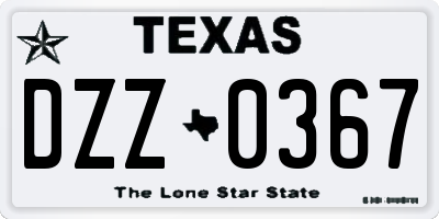 TX license plate DZZ0367