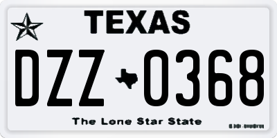 TX license plate DZZ0368