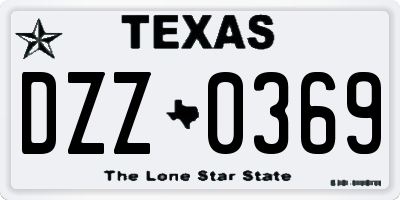 TX license plate DZZ0369