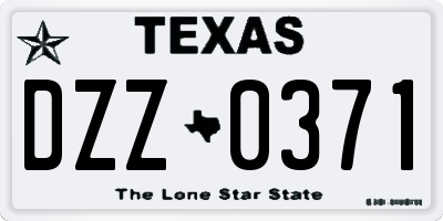 TX license plate DZZ0371