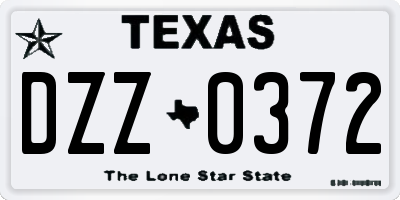 TX license plate DZZ0372