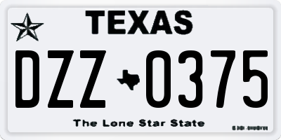 TX license plate DZZ0375