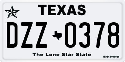 TX license plate DZZ0378