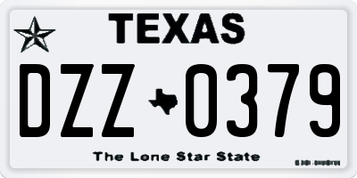 TX license plate DZZ0379