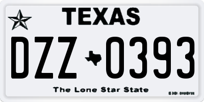 TX license plate DZZ0393