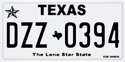 TX license plate DZZ0394