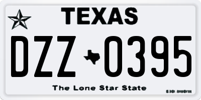 TX license plate DZZ0395