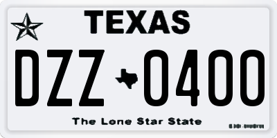 TX license plate DZZ0400