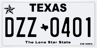 TX license plate DZZ0401