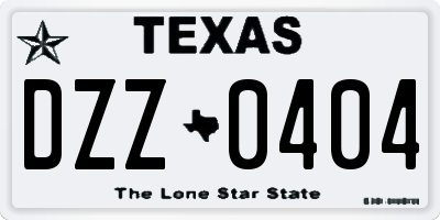 TX license plate DZZ0404