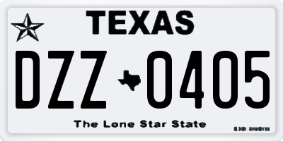 TX license plate DZZ0405